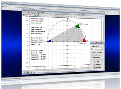 MathProf - Dreieck - Thalessatz - Thaleskreis - Satz des Thales - Mittelpunkt - Formel - Eigenschaften - Höhe - Kreis - Radius - Fläche - Flächeninhalt - Mittelpunkt - Formel - Eigenschaften - Höhe - Kreis - Radius - Fläche - Berechnen - Rechner